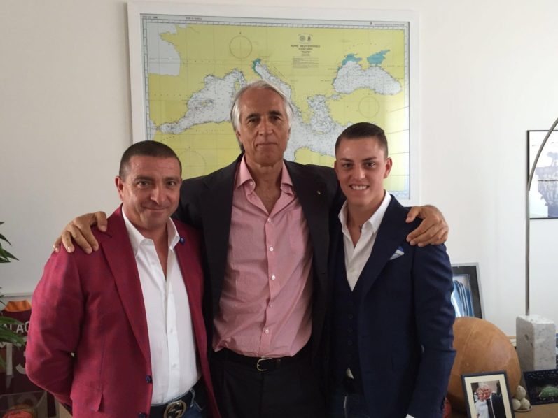 Il presidente Mauro Canil con Giovanni Malagò e il figlio Denis